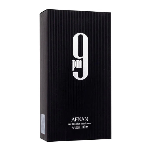 Schwarze Verpackung von Afnan 9pm Eau de Parfum Herren, 100ml, elegante Duft-Box