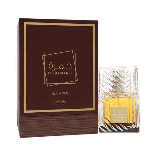 Lattafa Khamrah Qahwa Eau de Parfum – verpakking