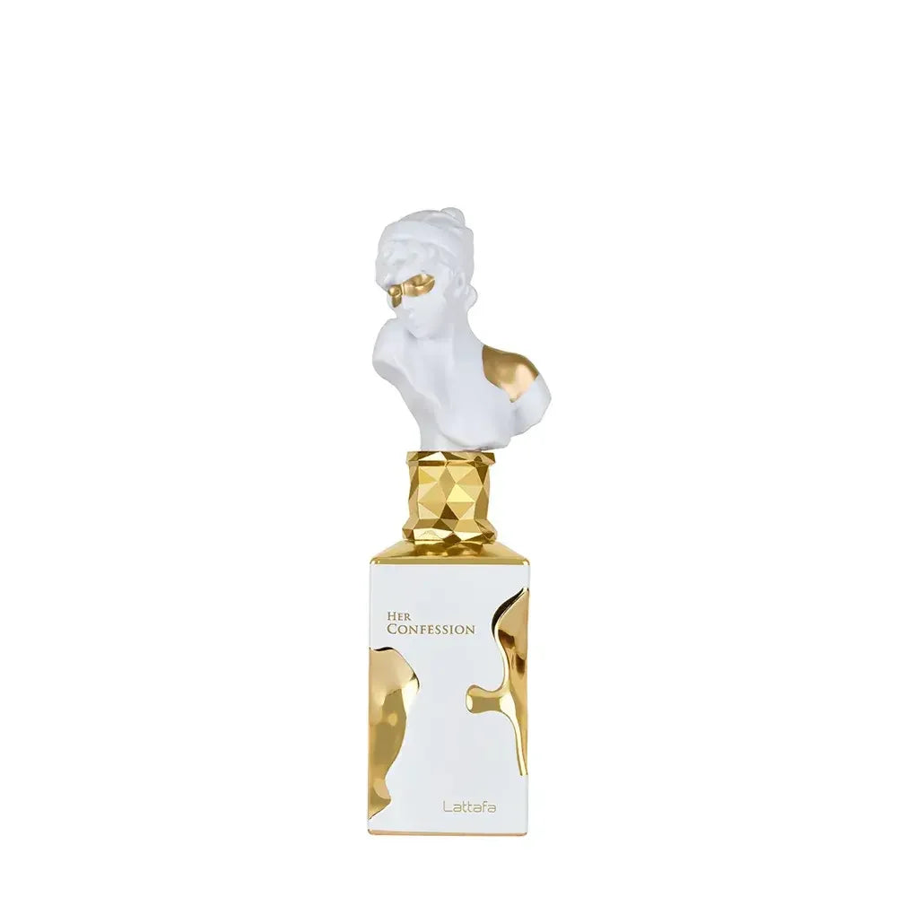 Luxus Damenparfum Flakon mit gold-weißer Büste und edlem Design, Her Confession 100ml