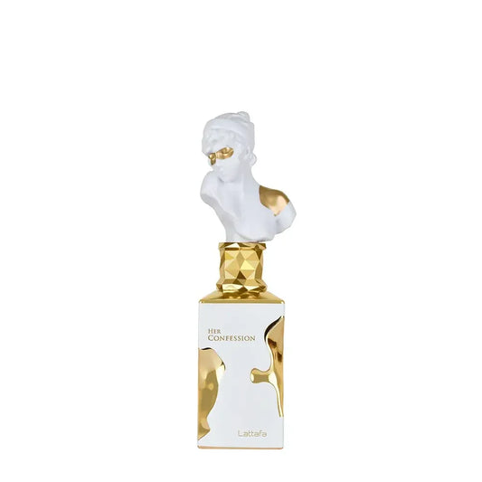 Luxus Damenparfum Flakon mit gold-weißer Büste und edlem Design, Her Confession 100ml